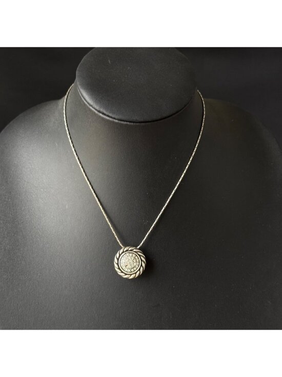 Brighton Jewelry - Brighton Necklace Rhinestone Reversible Statement Silver Tone 15.5 inches READ